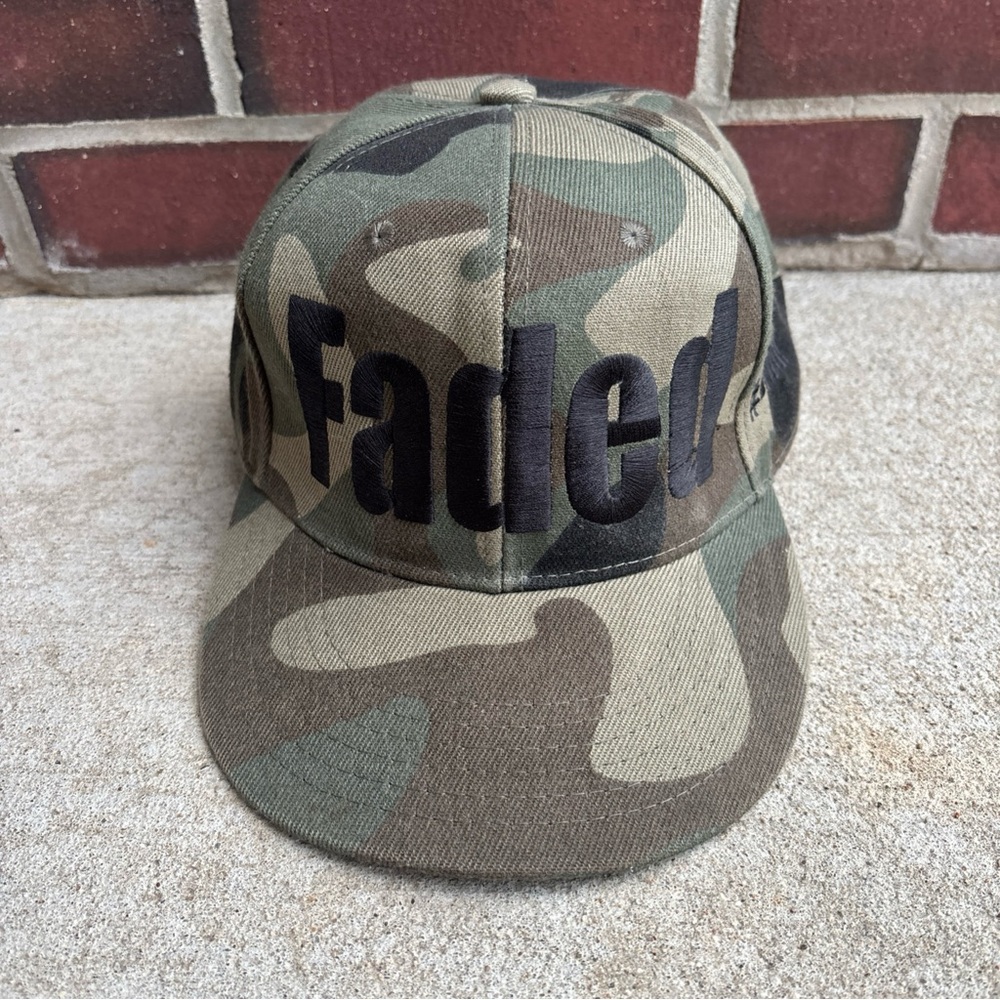Camouflage Snapback Hat FADED